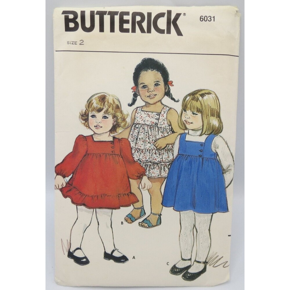 Butterick 6031 Toddler's Dress Jumper Size 2 Vintage 70s